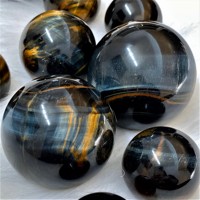 Sphère de cristal sculptée en agate œil de tigre bleue naturelle, pierre précieuse polie pour la décoration intérieure, vente en gros, approvisionnement personnalisé, collection de cadeaux