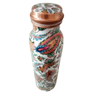 Botella de agua de cobre puro, diseño dorado con acabado de Mina, 1000ML, para Ayurveda y beneficios para la salud, precio personalizado - Product Image 5