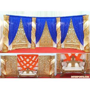 Escenario de Cristal para Recepción de Boda de Diseño Abierto, Escenario Exclusivo de Plano Abierto para Decoración de Bodas, Escenario de Recepción de Cristal con Temática Dorada NZ - Product Image 1