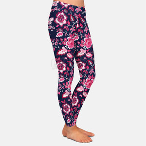Leggings de Yoga de compresión sublimada disponibles con logotipo personalizado de cintura alta elástica para mujeres-secado rápido y transpirable - Product Image 3