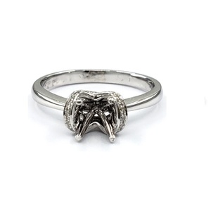 HongKong Venta caliente Diseño personalizado 18K Oro blanco sólido Real Diamond Solitaire 0.8cts Centro Semi Mount Anillo de compromiso para mujeres - Product Image 1