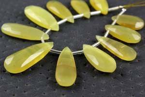11 pièces opale jaune naturelle pierre précieuse à facettes en forme de poire perles de Briolette pour la fabrication de bijoux Bracelet collier - Product Image 4