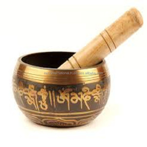 Black <b>Singing</b> <b>Bowls</b> Brass Metal Design Shiny <b>Tibetan</b> Metal <b>Bowls</b> for Meditation - Product Image 3