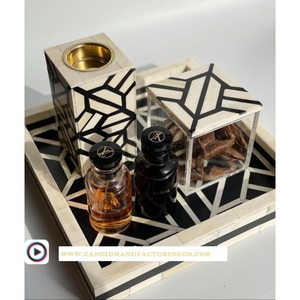 Plateaux et sous-verres de service incrustés de nacre au meilleur design pour usage religieux Porte-encens et diffuseur d'aromathérapie-KSA UAE - Product Image 1