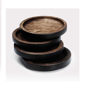 6 verres en bois ronds et personnalisés, de luxe, en usine, de meilleure qualité, pour boisson avec décoration, cuisine, dessous de verres en bois - Product Image 2