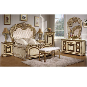 Muebles de madera de teca King para dormitorio, conjunto de dormitorio de estilo barroco a la moda, lujo hecho a mano, muebles de madera maciza, de la mejor calidad - Product Image 1