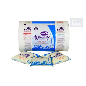 印度供应商定制印刷软包装卷库存薄膜纯牛奶液体产品包装薄膜卷