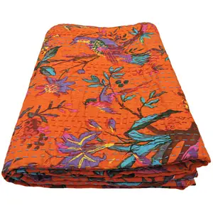 Trendy Vintage Kantha Quilts Kantha Ethnic Old Traditional Patchwork 100% Cotton Silk Bed Printed Quilts At Wholesale Prices