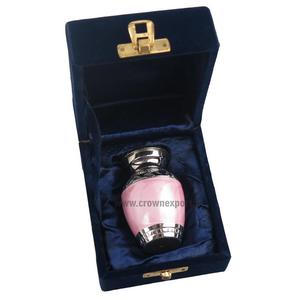 Miniature silver with pink enamel <b>keepsake</b> urns children & <b>baby</b> funeral burial urns for ashes with velvet <b>box</b> at best cost - Product Image 1