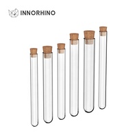 Tubes à essai en verre borosilicate à fond arrondi personnalisés, bouchon en liège anti-fuite, capacités de 1 à 55 ml, pour sérum de soin de la peau du visage