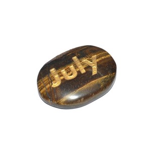 Purchase Tiger Eye July Engraved Stone | Get Tiger Eye July Engraved Stone | Buy Tiger Eye July Engraved Stone - Product Image 1