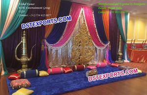 Punjabi Theme <b>Mehndi</b> Stage With Statues Latest Punjabi Wedding Stage Decor New Punjabi Wedding Theme Stage <b>Decoration</b> USA - Product Image 6