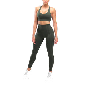 Sujetador deportivo para mujer, conjunto de mallas, Warrior Gym Fitness, traje de Yoga sin costuras, ropa deportiva de Color sólido, venta al por mayor, dos - Product Image 1