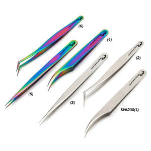 Pinzas de cejas profesionales personalizadas, cosméticos, Color rosa y negro, venta al por mayor - Product Image 6