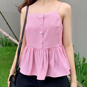 Hauts à bretelles Spaghetti à la mode pour femmes et dames, décoration à boutons, livraison rapide, fabriqué au Vietnam, nouveaux arrivages - Product Image 6