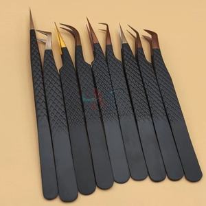 Pince à épiler individuelle d'extension de cils de précision professionnelle pince à épiler personnalisée en acier inoxydable noir durable - Product Image 5