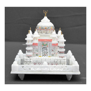 Marbre Blanc Fait Main Taj Mahal Réplique Inde Pierre Art Cadeau - Product Image 1