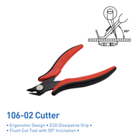 Cisaille à dénuder et couper le fil HAKKO 106-02 de qualité industrielle, conception ergonomique, coupe en biseau, pince de sécurité, lame angulaire petite et souple