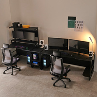 Bureau de jeu pour PC gamer, grand bureau de travail, style racing, extensible, hauteur réglable, imperméable, durable, structure métallique robuste