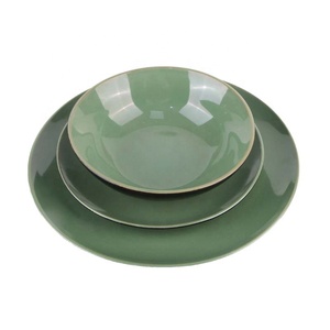Juego de platos de <span class=keywords><strong>cerámica</strong></span> coloridos para el hogar, <span class=keywords><strong>vajilla</strong></span> con platos sencillos de personalidad, plato de fruta europea, color azul - Product Image 2