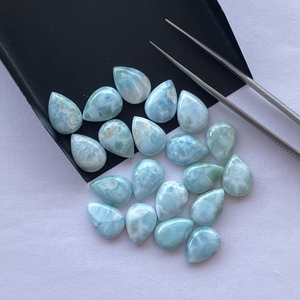 หิน Larimar ธรรมชาติ6มม. 8มม. อัญมณีอัญมณีทรงหลังเบี้ยแบบเรียบ2025จากผู้ผลิตออนไลน์ - Product Image 1