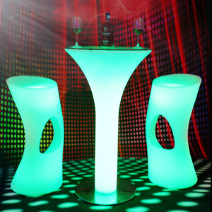 Table haute et chaises en plastique modernes à LED pour <span class=keywords><strong>bar</strong></span> à domicile et utilisation en discothèque d'hôtel - Product Image 6