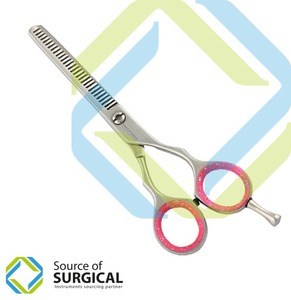 Tijeras de Adelgazamiento de Acero Inoxidable Tipo Belleza para Diestros, 28 Dientes, Mango de Goma, Herramientas de Corte para Estilistas de Peluquería - Product Image 3