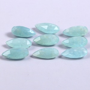 Gema de Aguamarina Natural para fabricación de joyas, piedra preciosa de Briolette de pera facetada, tamaño calibrado 20x8mm, precio al por mayor - Product Image 2