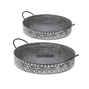Customized Shape and Size Galvanized Serving Tray Best Designer Handmade Serving Platter Unique Stylish Best Galvanized Dish - Product Image 1