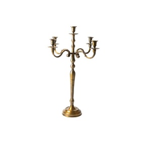 Portavelas de diseño Vintage de Color dorado de aspecto hermoso, soporte de vela de Metal de alta calidad, 5 brazos para centro de mesa a granel - Product Image 1