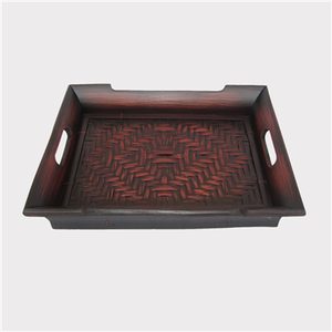 Bandeja de chocolate de bambú de estilo japonés tradicional con asa hecha a mano de Vietnam artesanías de bambú materia natural eco - Product Image 3