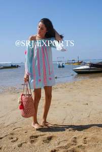 Meilleure Vente Sexy Dames Maillots De Bain Personnaliser Hors Épaule Tunique Inde Élégant Style Mexicain Traditionnel Brodé Robe Courte - Product Image 5