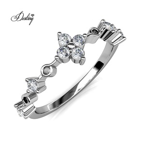 <span class=keywords><strong>Argent</strong></span> 925 <span class=keywords><strong>Fine</strong></span> Jewelry Daisini orné de cristaux <span class=keywords><strong>Swarovski</strong></span> Trendy Fashion Vayne Princess Layered Ring for Women - Product Image 2