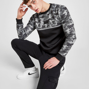 New Men Fitted <b>Plain</b> <b>Sweatshirt</b> Custom Wholesale Cotton Polyester Blend Tech Fleece Pullover - Product Image 2