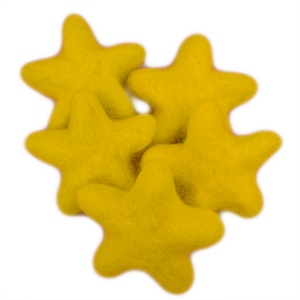 ดาวสักหลาดสีเหลืองขนาดปรับแต่งได้และสีตกแต่งคริสต์มาสและโครงการ DIY เป็นมิตรกับสิ่งแวดล้อมจากประเทศเนปาล - Product Image 1