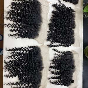 Hand tied High Quality Curly Transparent Frontal lace VIRGIN Remy Hair Vietnamese HUMAN HAIR EXTENSION at wholesale price - Product Image 2