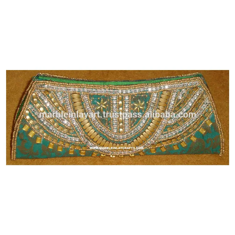 Bolsa de mão bordada do indiano zari