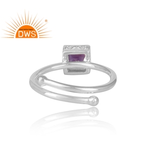 Bague en argent fin pour femmes, bijou, vente en gros, pierre précieuse améthyste, possibilité de vente en gros - Product Image 4