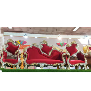 Diseñador plata tallado boda escenario muebles elegante hecho a mano novia novio boda sofá conjunto boda ceremonia escenario sofá conjunto - Product Image 1
