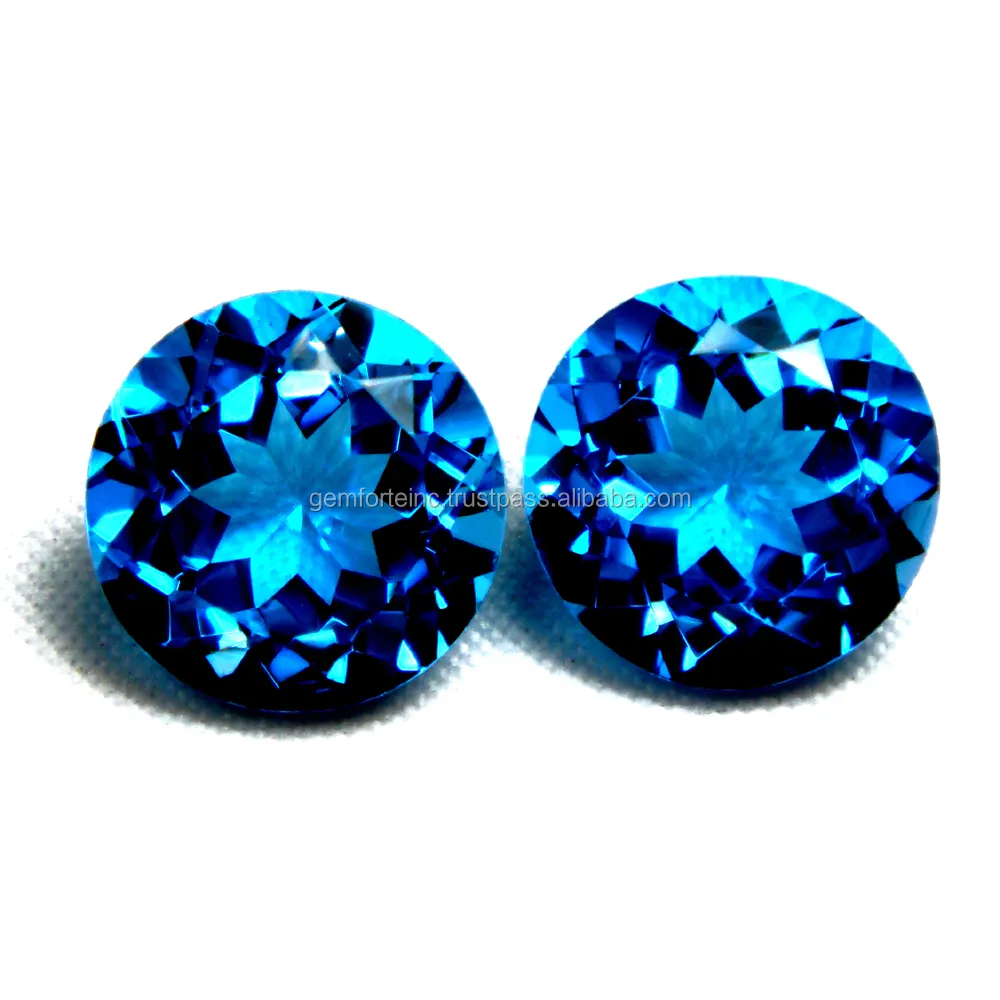 Brazilian Swiss Blue Topaz Round Pear Cushion Shape Cut Loose Gemstone Calibrated Sizes Semi Precious Top Quality Natural Topaz