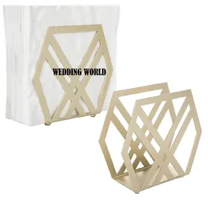 Porte-serviettes en métal Premium Quality Handmade Designer Wholesale Tissue Holder Gold Powder Coated Wholesale Serviette Holder - Product Image 1