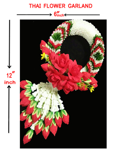 งานฝีมือประดับตกแต่งแบบไทย สายรุ้งผ้าลายดอกกุหลาบหวาน ทำมือ ขนาด 6 นิ้ว - Product Image 6