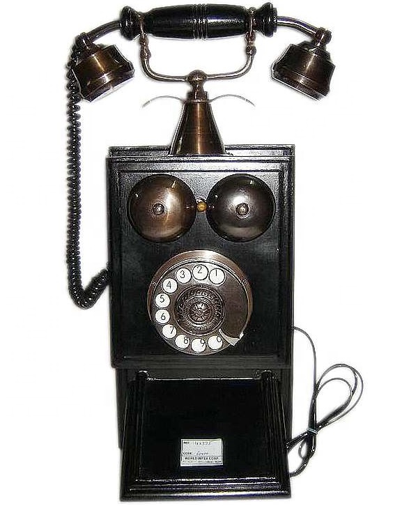 Retro telephone landline corded desk phone vintage metal rotary dial telephone Antique telephone reproduction