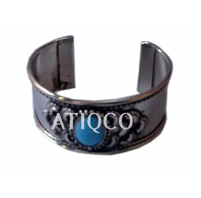 Indiase Messing Metalen Armband Manchet Zilveren Antieke