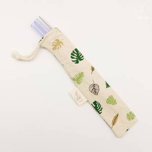 Portable Mini Canvas Travel <b>Bag</b> Zipper Closure Reusable Straws <b>Folding</b> Style Animal Prints Chopsticks Knife Fork Spoon - Product Image 5