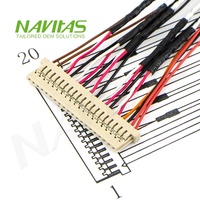 Câble LVDS personnalisé à 20 broches, faisceau de câbles blindé pour écran LCD, 30V, isolé en PVC, solution OEM