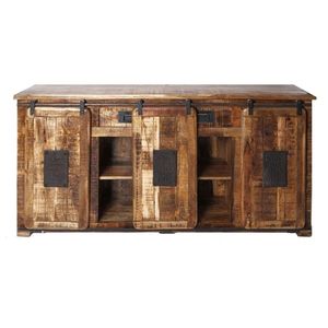 Industrial and Vintage Indian Solid Old Antique Eco-Friendly Mango Wood Farmhouse Villa Living Room Furniture Storage <b>Cabinet</b> - Product Image 1