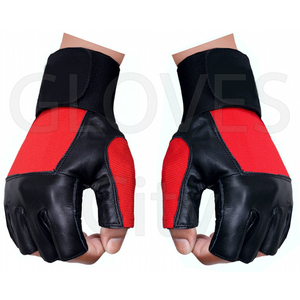 Gants de musculation unisexes noirs en cuir synthétique respirant, durables, antidérapants, à demi-doigts, taille personnalisable, pour CrossFit et gym - Product Image 2