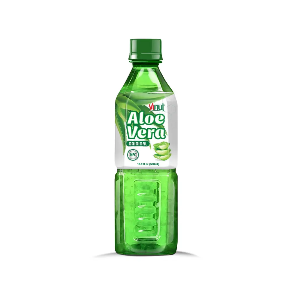 FlOz VINUT-Bebida de Aloe Vera para zumo fresco, fabricante de sabor original, botella de 16,9 ml, zumo de Aloe vera con pulpa, 500