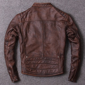 Vestes en cuir de moto slim pour hommes de la rue principale, col montant, service OEM Pakistan, nouvelle arrivée, haute qualité, matériau personnalisé - Product Image 4
